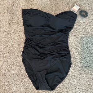Black Women's One Piece Swimsuit - Elegant Black